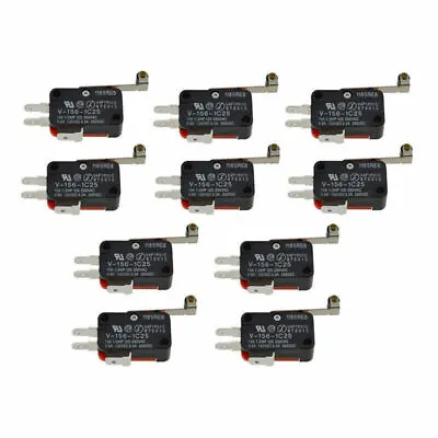 10PCS Limit Micro Switch V-156-1C25 Long Straight Hinge Roller Momentary SPDT FT • $7.40