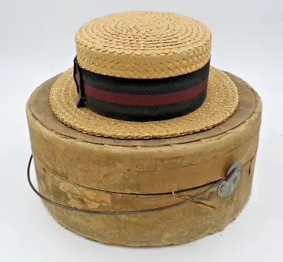 Straw Boater / Campaign Hat With Original Box • $125
