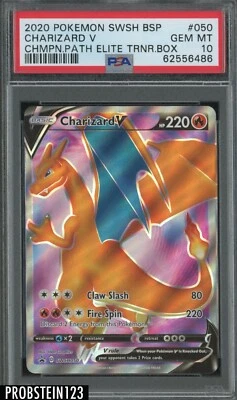 $0.99 • Buy 2020 Pokemon SWSH BSP Champion Path Elite #050 Charizard V PSA 10