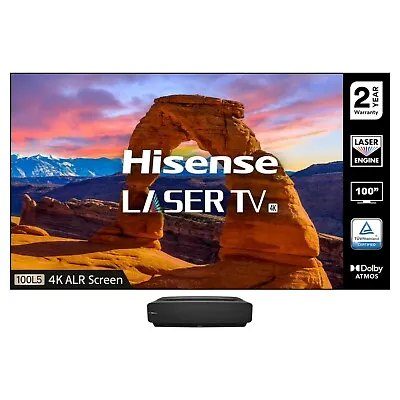 Hisense 100  Inch 4K Ultra HD HDR Smart Laser Projector TV NO SCREEN INCLUDED • £1495