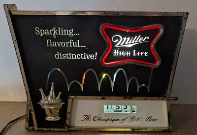  Sparkling  Miller High Life Beer Bouncing Ball Clock Motion Sign - See Video • $249.99