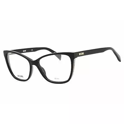 Moschino Women's Eyeglasses Clear Demo Lens Black Cat Eye Shape Frame MOS550 807 • $44.59