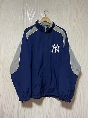 NEW YORK YANKES BASEBALL TRACK JACKET FULL ZIP MAJESTIC Sz XL MEN • $119.99