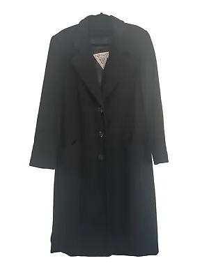 Vintage J. Percy For Marvin Richards Black 100% Cashmere Long Coat Womens Size 8 • $45