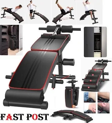 Foldable Adjustable Sit Up Abdominal Bench Press Weight Gym Ab Exercise Fitness • $85.03