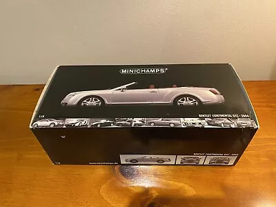 1/18 Minichamps Bentley Continental GTC Convert Silver Diecast Car Model 139031 • $130.48