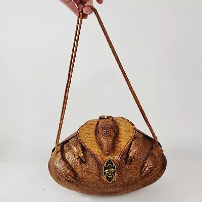 Vintage Armadillo Leather Taxidermy Purse Handbag • $114.95