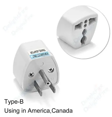 Universal Travel Adaptor AU UK Euro To USA Canada 3 Pin Plug Earthed Adapter • £3.75