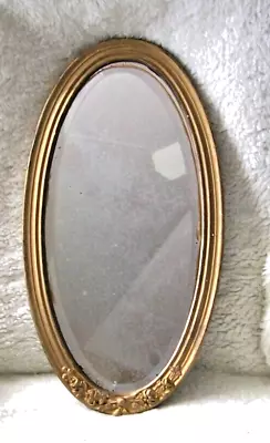 Wall Mirror Mantel Oval Large Gold Colored Frame Vintage  (18  X 9  Frame) • $45