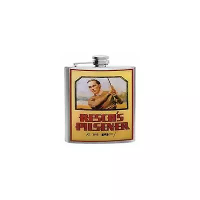 Resch's Pilsener Hip Flask 6oz Barware Vintage Golf Pub Art Ball Tee Iron Putter • $19.50