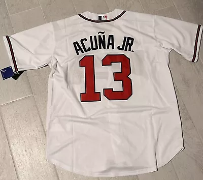 NWT Men's Atlanta Braves Ronald Acuña Jr. White Home  Jersey Medium • $45