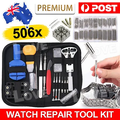 Watch Repair Tool Kit 506Pcs Watchmaker Back Case Opener Spring Pin Bars Remover • $17.45