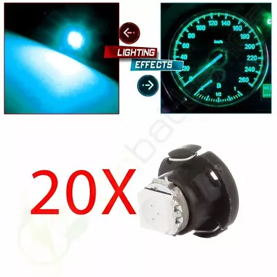 20X 12MM Base Ice Blue T5/T4.7 Neo Wedge LED Bulb Dash A/C Climate Control Light • $10.29