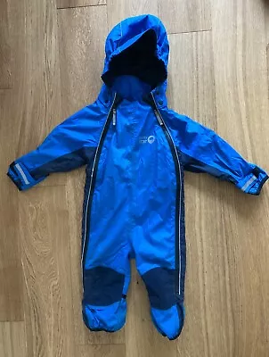 Blue Spotty Otter Waterproof Splash Suit 6-12 Months Good Condition • £20