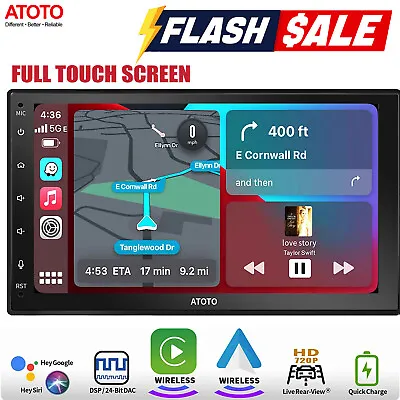 ATOTO F7 WE 7in Double 2Din Car Stereo Wireless CarPlay & Android AutoBluetooth • $107.99