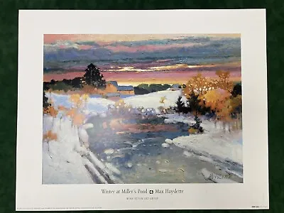 Max Hayslette Lithograph 1996  Winn Devon Art Group  Winter At Miller’s Pond • $25