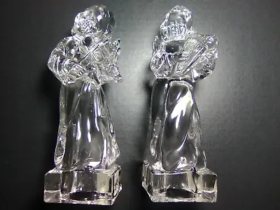 Mikasa Pair- Clear Crystal Herald Collection Angel Fig. Playing (harp/violin) • $24