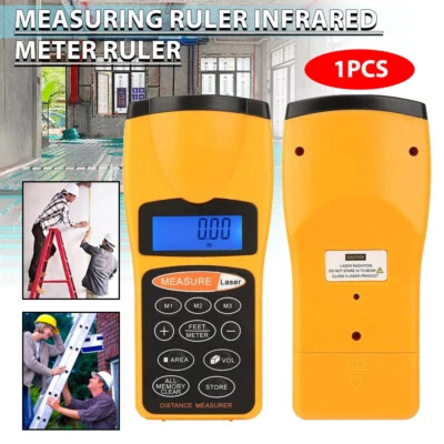Handheld Digital Point Distance Meter Measure Tape Range Finder Ultrasonic • £12.17