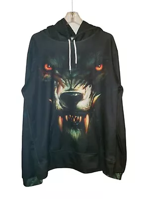 Hooded Sweatshirt Hoodie Printed Angry Wolf 3D Hoodie Unisex XXL  • $17