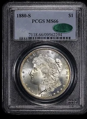 1880-S Morgan Silver $1 Dollar PCGS MS 66 CAC Approved • $435