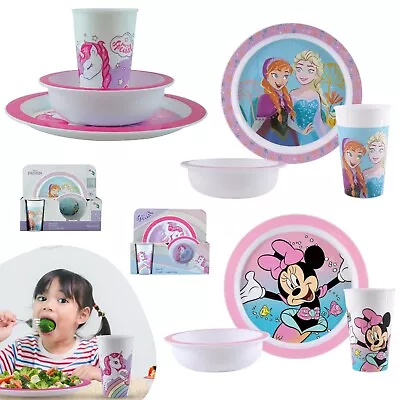 3Pcs Baby Girls BPA Free Breakfast Dinner Sets Kids Children Tableware Utensils • £11.49