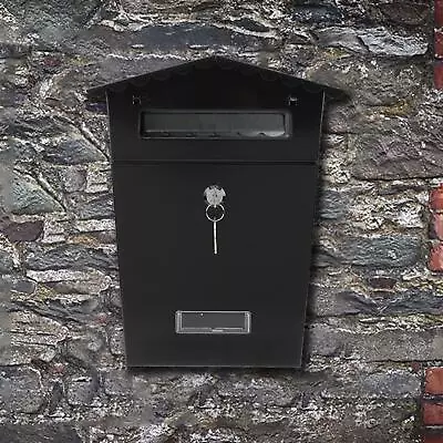 🔥Post Box Large Letter Mail Box Steel Lockable Wall Mount With Keys Secure Home • £14.75