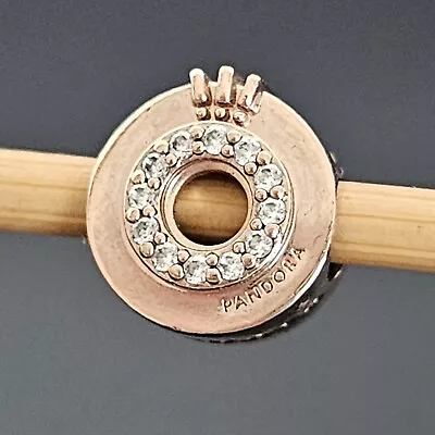 $54 • Buy Pandora Rose Gold Open Centre Pave Cz Crown Charm 789059 Free Post