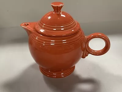 VTG 44oz Fiesta Fiestaware Homer Laughlin Persimmon Orange Teapot With Lid (9D) • $64.99