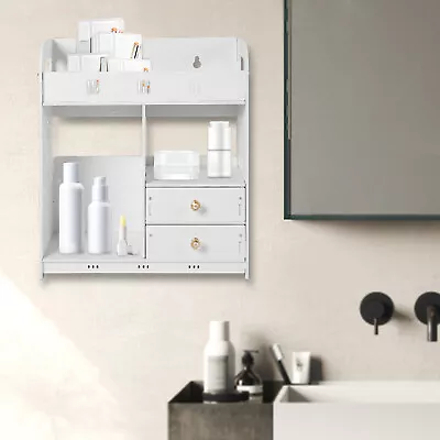 Bathroom Wall Cabinet Wall Mounted Shelf Small Kitchen Toilet Drawer Organizer • $36.10