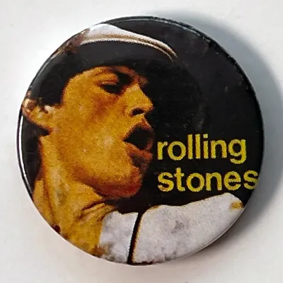 Vintage Early 1980s MICK JAGGER Pin 1  Button ROLLING STONES Badge Live Photo • $11.50