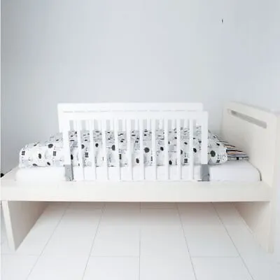 BabyDan Double Sided Kids Wooden Bed Rail Toddler Bed Guard White Wood • £126.85