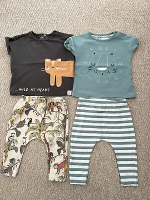 Baby Boys 3-6 Months NEXT Trouser Sets Lion Tiger Jungle Animals GC • £10.99