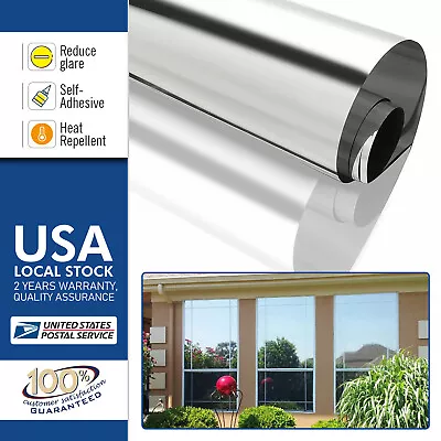 Window Film Static Cling PVC One Way Mirror Tint Protect UV Reflective • $11.99
