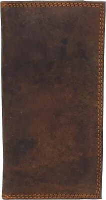 CAZORO Premium Vintage Leather RFID Blocking Slim Checkbook Cover Wallet (Brown) • $19.99