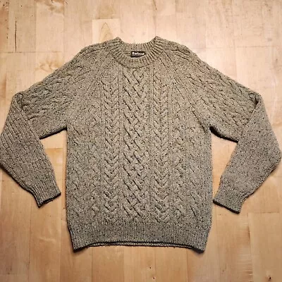 Barbour Brown Jumper Donegal Cabled Bracken Wool Jumper Scotland Fisherman  • $100