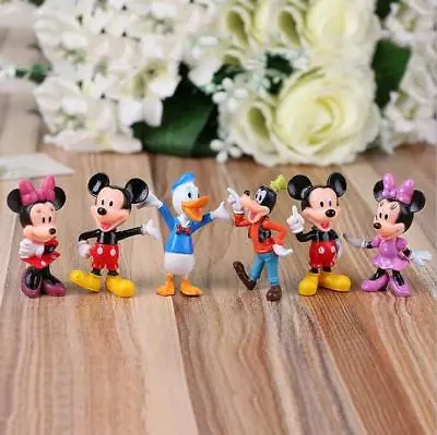 Disney Studio Mickey Mouse Clubhouse Minnie Donald Figure Toys Cake Toppers 6Pcs • £5.99