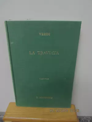 Verdi - La Traviata - Vocal Score - G. Schirmer - Opera In 3 Acts -HC Book! F/S! • $13.99