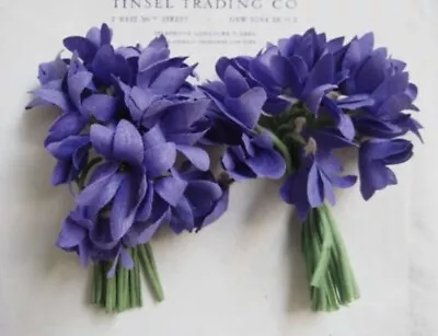 2  Vintage Purple Millinery Hat Flower UNUSED • $18
