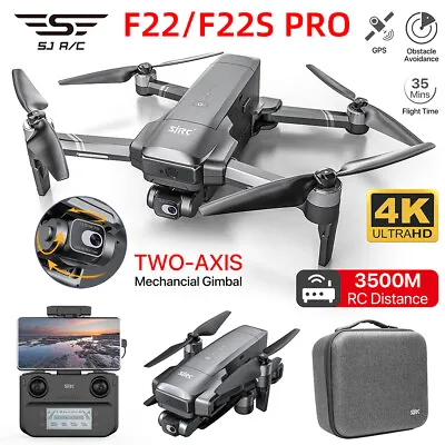 $538.21 • Buy SJRC F22S/F22 PRO GPS Obstacle Avoidance Foldable 4K Camera Drone Quadcopter