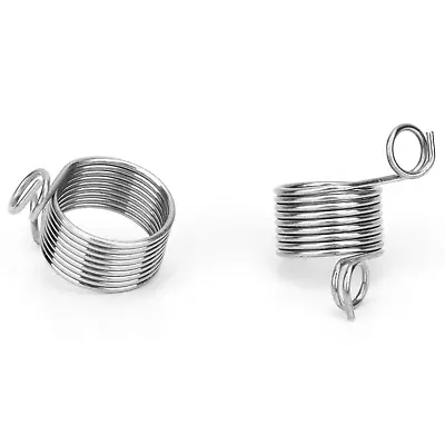 Yarn Guide Knitting Thimble 2 Piece 2 Size Stainless Steel Coiled Knitting Thim • $14.99