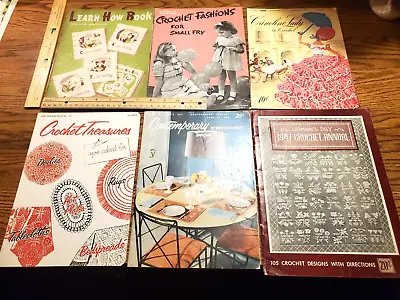 Lot Of 6 OLD Vintage Crochet Pattern Books Clark's Star Woman's Day SEE PICS • $19.50