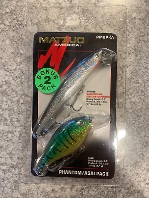 Bonus 2 Pack Matzuo Suspending Phantom Minnow And Asai Shad Color 4 • $5.49