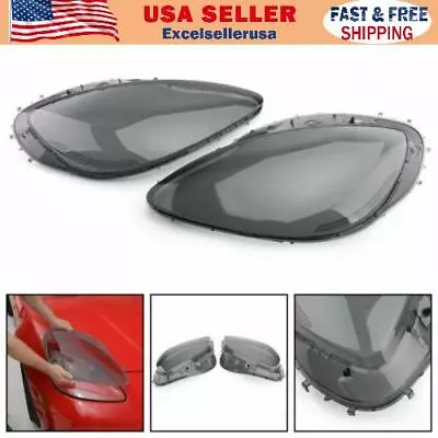 Headlight Replacement Lens Driver Passenger L+R PAIR Smoke Fits For Corvet C6 UE • $75.89