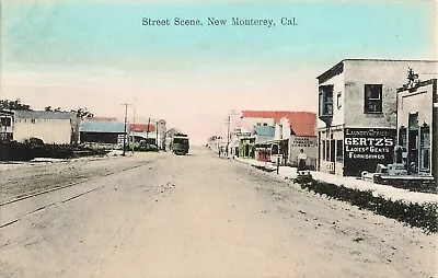 Businesses Trolley Street Scene In New Monterey California Postcard DV43 • $20