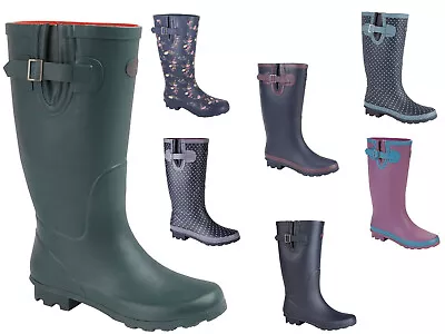 Stormwells Ladies Wide Calf Wellington Boots Rainy Snow Waterproof Wellies 3-9 • £25.99