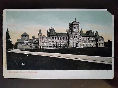  Varsity  University Toronto Ontario CAN - 1907-15 Rough Edges Torn Corner • $5