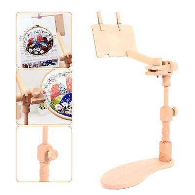 Adjustable Cross Stitch Rack Desktop Embroidery Lap Stand Wood Holder Frame Rack • $38
