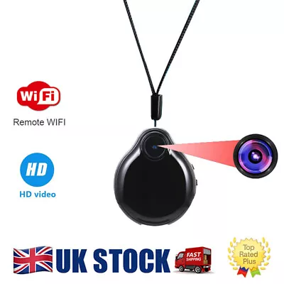 UK Mini Camera WIFI Secret Wearable 1080P HD Motion Detection DVR Necklace Cam • £18.45