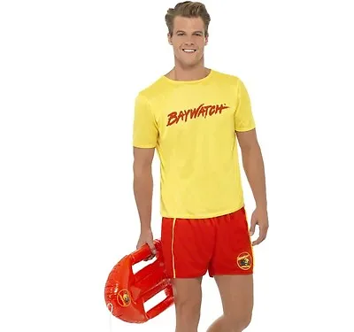£31.99 • Buy Mens Licensed Baywatch Beach Lifeguard Fancy Dress Costume By Smiffys