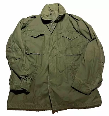 VTG US Military Field Jacket Coat Medium Regular Vietnam Era M-65 OG-107 AL3 • $65